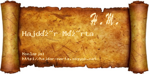 Hajdár Márta névjegykártya