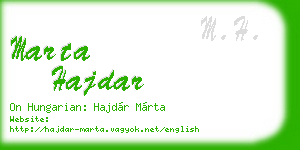 marta hajdar business card